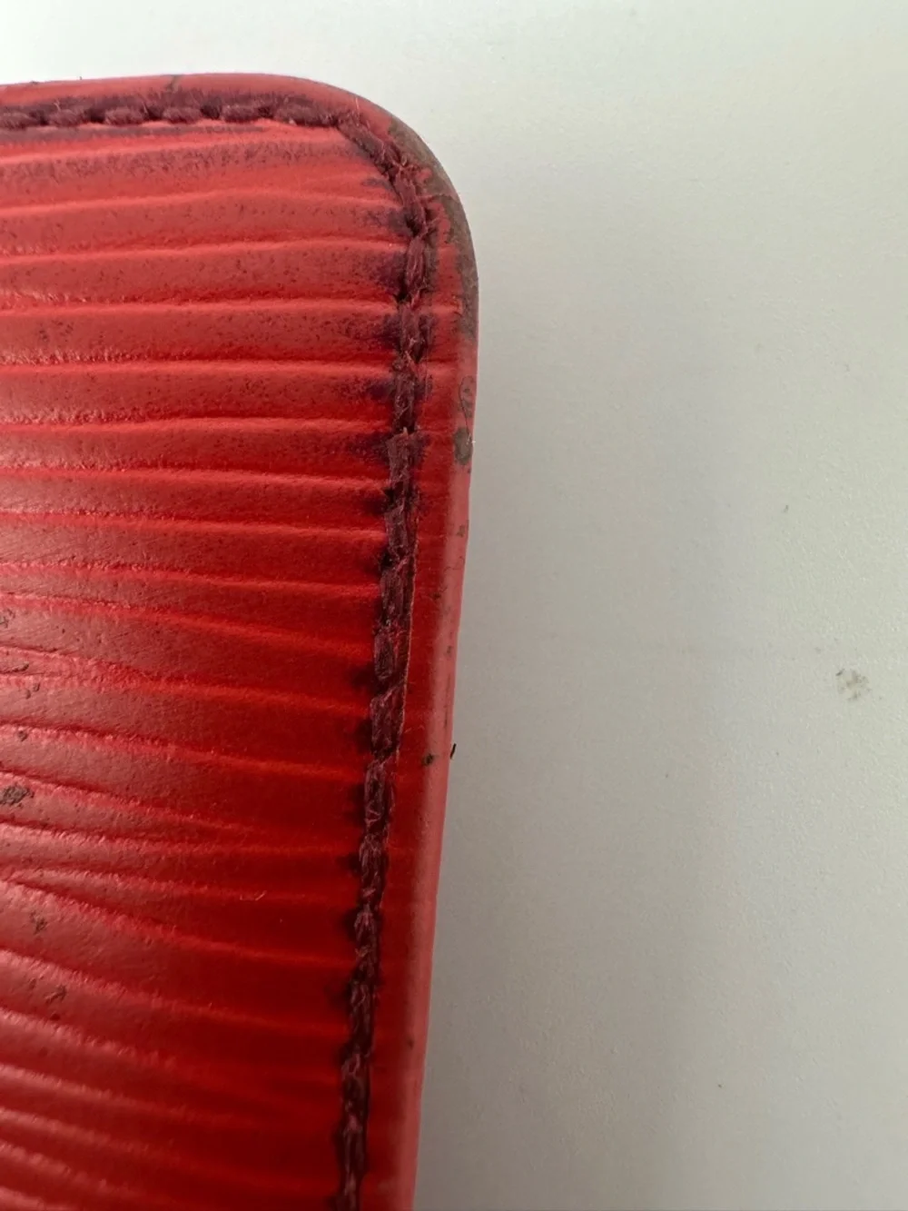Louis Vuitton Epi Red Long Wallet Leather Folding Vintage Good Cond. Authentic